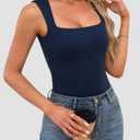 OwnTime Womens Square Neck Tank Tops Dressy Summer Sleeveless Shirts Sexy Going Out Fitted Trendy Tops T Shirts Blouses
