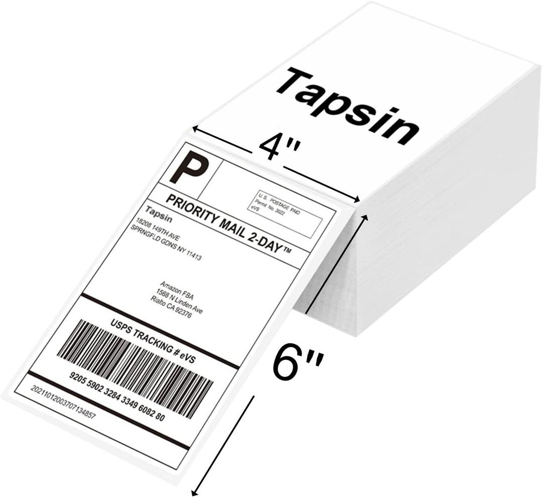 4"x6" Thermal Labels - Fanfold Direct Thermal Labels with Perforations for Thermal Printer - Permanent Adhesive & Smoothly Printing - 500 Labels