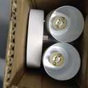 AUQUEE LED 2 Light Track Lighting Kit, LED Track Lighting Fixtures, White Round Ceiling Spot Lighting, Flexibly Rotatable Light Head for Kitchen, Living Room, Bedroom, GU10 Bulb Not Included