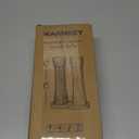 Solid Beech Wood Salt & Pepper Grinder 5PC Set, 9.25inch Manual Mills with Tray & Wooden Spoons, Adjustable Coarseness Ceramic Core,Refillable Non-Slip Base for Kitchen Countertop Dining Decor