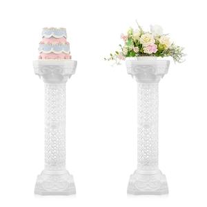 Colingmill 2 Pcs Wedding Roman Column Greek Pillars Stand Plastic Wedding Pillars Columns for Ceremony Flowers Plant Holder for Ceremony Event Party (Square,10.63 x 10.63 Inches)