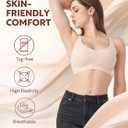 DAVID ARCHY Wireless Seamless Bras for Women No Underwire Full Coverage Bralette Comfortable Push up Soft Everyday Bra (Teal, L)