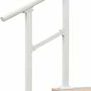 Metty Metal Hand Rails for Outdoor Steps,2 Step White Stair Railing Kit
