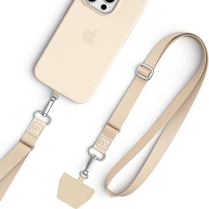 Lamicall Gifts for Mothers Day Teens Girls Kids Cell Phone Lanyard, 2 Pack Thicker Soft-Touch Strap with 2 Patches, Anti Theft Neck Crossbody Lanyard for iPhone 17 16 15 14 13 Pro Max, Khaki
