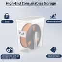 2Pack Semi-Transparent Filament Storage Box,3D Printer Filament Dry Sealing Protection Box,4L Waterproof and Dustproof Filament Storage Box with Label for Home and Office