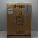 Coolife Luggage 3 Piece Set Suitcase Spinner Hardshell Lightweight TSA Lock (Apricot White, 3 Piece Set,(20in/24in/28in)