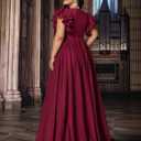 VOUIAO Women's Plus Size Bridesmaid Dresses Chiffon Wedding Guest Summer Maxi Dress Elegant Prom Evening Party Cocktail Gown Burgundy 2XL