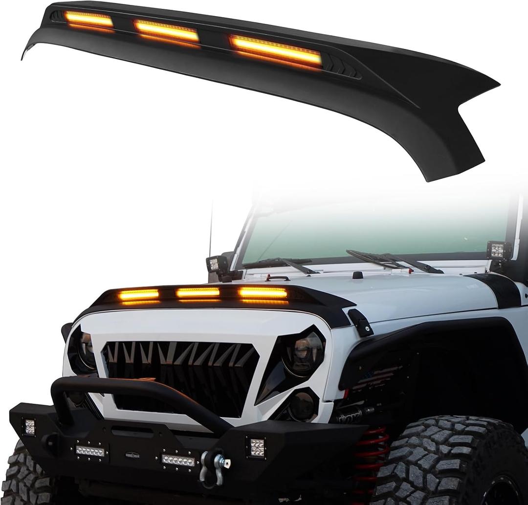 Hooke Road Hood Protector for 2007-2018 Jeep Wrangler JK & JKU 2/4 Doors