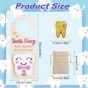 Tooth Fairy Tooth HolderTooth Fairy Door Hanger with Money Slot, Gold Coins and Cute BagsTooth Fairy Gifts for Girls Boys, First Milk Teeth Loss Tooth Fairy Pouch (Pink)