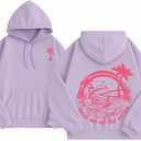 Palm Graphic Hoodies for Women Girls Juniors Aesthetic Y2k Sweatshirts Preppy Outfit (Small, Purple)