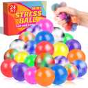 24 Pack Stress Balls for Adults, Squeeze Balls for Anxiety Relief, Soft Palm-Sized Pressure Balls, Durable Relaxation Set