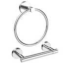 RARXTR Polished Finish Toilet Paper Holder & Towel Ring SUS304 Stainless Steel 2pc Bathroom Hardware Set with Double Post Pivoting Toilet Paper Roll Holder Wall Mount & Bathroom Towel Holder Set