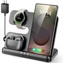 3 in 1 Charging Station for Samsung, Wireless Charger Stand for Galaxy S26/S25/S24/S23/Z Fold, Phone and Watch Charger for Samsung Watch Galaxy 8/7/6/5, Galaxy Buds 3/2/Pro (Black)
