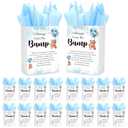 50 Sets Gift Bag for Baby Shower Bear Balloon Goodie Bags with Handles and Tissue Paper Baby Shower Party Favor Handbag for Guests Gender Reveal Return Gift(Blue)