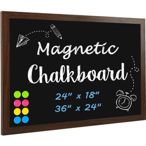 4 THOUGHT Chalk Board 18" x 24", Magnetic Chalkboard for Wall Rustic Blackboard Hanging Chalkboards Sign Board Menu Board for School Kitchen Decor Office Home 4 Markers 8 Magnets, Brown 4 THOUGHT Chalk Board 18" x 24", Magnetic Chalkboard for Wall Rustic Blackboard Hanging Chalkboards Sign Board Menu Board for School Kitchen Decor Office Home 4 Markers 8 Magnets, Brown