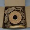 Desktop Fish Bowl Clear Glass Small Fish Tank with Wood Lid and Bamboo Stand for Betta Fish Plants Terrarium Home Office Decoration Gifts