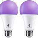 Bluex Bulbs A21 LED Black Light Bulb, 16W (120Watt Equivalent) E26 Blacklight Bulb Level 385-400nm, Body Paint, Glow in The Dark Party LED Light Bulb Neon Glow Fluorescent Poster (2 Pack)