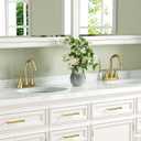 Bathroom Faucets for Sink 3 Hole, Hurran 4 inch Brushed Gold Bathroom Sink Faucet with Pop-up Drain and Supply Hoses, Stainless Steel Lead-Free Centerset Faucet for Vanity RV, 2 Pack