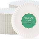 FOCUSLINE 6 Inch Paper Plates 20 count, White Paper Plates Uncoated, Everyday Disposable Dessert Plate 6" Small Plate Bulk 20 Count