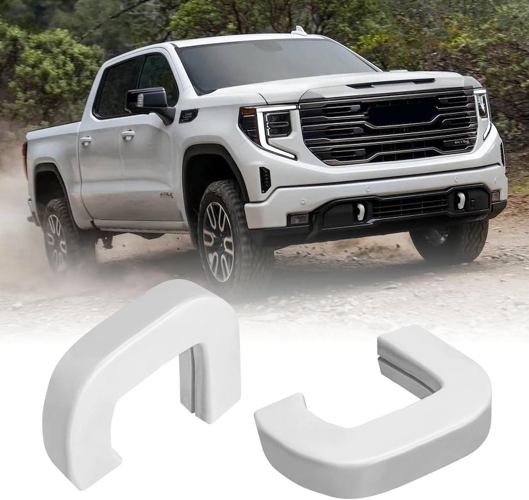 Tow Hook Covers Fit for GMC Sierra 1500 2019-2024 Vertical Tow Hooks, Hitch Cover Front Customized Car Tow Hooks Compatible with GMC Sierra 1500 Accessories 2019-2024 (White)