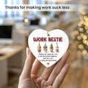 9 x Work Bestie Christmas Ornament 2025 - Unique Coworker Ornament for Christmas Tree, Work Bestie Gifts for Women, Men  Unique for Work Friends, Colleagues