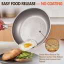 Titanium Frying Pan with Lid - 10.25" No Coating PFAS-Free Skillet, Tri-Ply Titanium & Stainless Steel, Induction & Dishwasher Safe