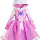 Girls Scary Crochet Tutu dress Spider Witch Halloween Dress Cobweb Birthday Outfits (4T, Pink)
