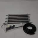 Universal 5/16" Transmission Oil Cooler Kit, Aluminium alloy 6 Pass Tube and Fin Oil Cooler Kit(Sliver)
