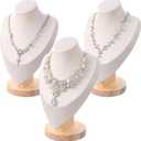 3pcs Necklace Display Stand,Jewelry Bust Display Stands,Jewelry Necklace Display for Vendors,Jewelry Photography Props,Home Trade Organizer(9.64" D x 4.13" W x 6.49" H)