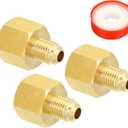 PATIKIL 1/4 SAE Male x 3/8 SAE Female Brass Flare Tube Fitting, 2 Pack Pipe Fitting Reducer Gas Adapter Hex Coupling with Sealing Tape for HVAC Fuel Oil Air Natural Gas Line Connection
