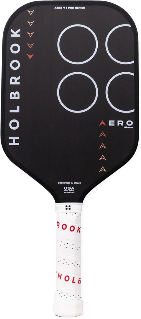 Holbrook Pickleball Paddle Aero Series: Edgeless, USAPA Approved, Carbon Fiber Surface, Foam Polypropylene Core, Widened Sweet Spot, Controlled Touch, 16 mm