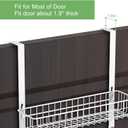 ETELI Over The Door Basket Organizer with 3 Mesh Baskets and 5 Hooks Heavy Duty Pantry Door Organizer Back of Door Storage Rack for Bathroom, Kitchen, Office, White, 5.5"D x 16.5"W x 35.4"H