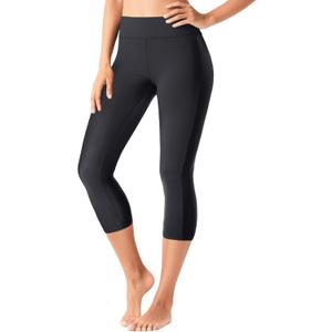 Pinup Fashion Swim Pants Women - Swimming Capris High Waisted Swimsuit Leggings UV Swimwear Tights (5X-Large, Black)