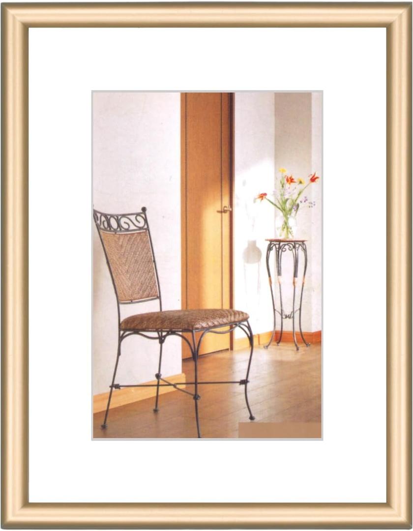 3x4 Picture Frame, Brass Brushed Thin Metal Aluminum Photo Frame with HD Glass, Fit 2x3 with Mat or 3 x 4 without Mat, for Table and Wall, 1 Pack (Bronze)