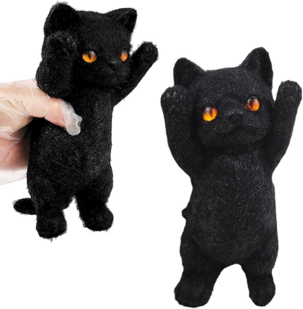 Big Hand Painted Cat Squishy ToysLarge Cute Ultra Soft Kitty Squeeze Fidget Toys for Stress Relief ,Kawaii Squishies Sticky Animal Toys for Adults Kids,Decompression Sensory Balls Toys for Autism