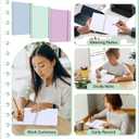 3 Pcs Spiral Notebook 5.9x8.3, 140 Pages Small Notebook for Women A5 College Ruled Journals Cute Notebooks with Large Pockets and Index Stickers for Home School Office UsePurple, Green, Blue