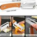2 Pack Multifunctional Vegetable Peeler, 3 in 1 Kitchen Vegetable Peeler with Wooden Handle, Grater & Bottle Opener & Peelers for Kitchen for Potato, Carrot, Apple, Fruit & Vegetable