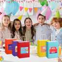 Harloon 15 Pcs Birthday Gift Bag with Happy Birthday Certificates for Students Birth Favor Paper Goodie Bags with Greeting Cards Classroom Award from Teachers(Fresh,Colorful)