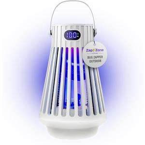 Zap Zone Defender Bug Zapper Outdoor Indoor, Rechargeable Mosquito Zapper with UV Light USB-C Electric Insect Trap Mosquito Repellent Outdoor Patio Camping Traps 3 Modes IPX5 Water Resistant Lantern