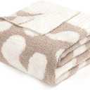 MACEVIA Knit Leopard Throw Blanket 50" x 60" Super Soft Cozy Cheetah Print Blanket for Couch Sofa Bed, Warm Animal Christmas Blanket Gift for Women (Leopard Brown)