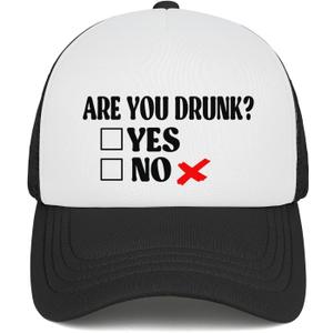 Funny Trucker Hat Gag Gifts Snapback Hat Drinking Joke Baseball Cap for Men Women (Are You Drunk)