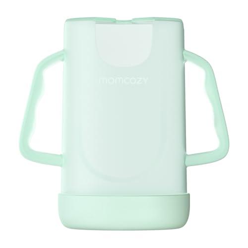 Momcozy Baby Pouch Holder No Squeeze, Baby Food & Juice Box Holder, Mess-Free, Easy Grip for Self-Feeding, BPA-Free & DEHP-Free, Must-Have for Babies, Green
