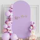 Wokceer 6.6FT Wedding Arch Cover Spandex Fitted Wedding Arch Stand Covers Round Top Chiara Arch Backdrop Cover for Birthday Party Ceremony Banquet Decoration Lavender