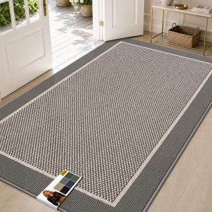 JSEI Dirt Trapper Door Mat 36"x60", Non-Slip Doormat, Light Grey