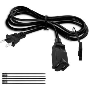 2 Prong Extension Power Cord 20 FT, Elecan US AC Male to Female Power Cable 125V 10A ETL Listed Outlets for NEMA 1-15P to NEMA 1-15R with Waterproof Safety Plug Cap+ Ties- Polarized