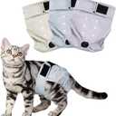 Paw Legend Cat Diapers for Female Cats Spraying Washable Reusable Kitten Diapers for Cats Incontinence Pet Diapers (3 Pack, Small) (Morandi Color)