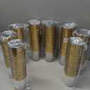 I00000 200 Pack Gold Plastic Cups, 10 oz Clear Plastic Cups Gold Rimmed Disposable Wine Glasses Fancy Disposable Party Cups Wedding Cups Drinking Tumblers Plastic Cocktail Glasses with Gold Rim (10-Gold-200)