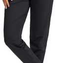 G Gradual Women's Joggers Pants with Zipper Pockets High Waisted Athletic Tapered Sweatpants for Women Workout Lounge (Black, Large)