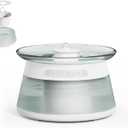 Glass Smart Pet Water Fountain,Cat Drinking Water Fountain Bowl No Filter,Battery Operated Filterless Pet Water Fountain