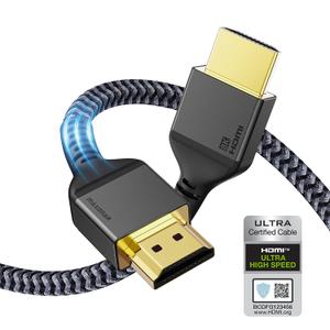 Maxonar PS5 8K HDMI Cables10FT [Certified] Ultra High Speed HDMI Cable, 8K60Hz 4K120Hz 144Hz, 48Gbps HDCP 2.2&2.3 eARC Dynamic HDR Dolby for PlayStation 5, Xbox Series X, Apple TV 4K, Roku TV (Grey)